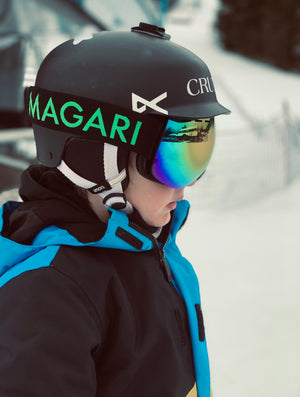 
                  
                    Load image into Gallery viewer, “Green Machines” Snow Goggles - Magari Wear
                  
                